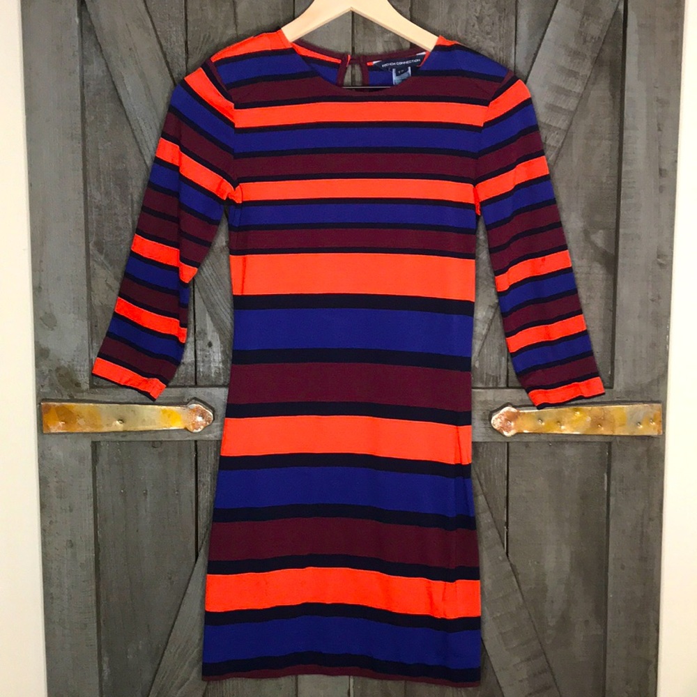 French Connection Long Sleeve Body Con Dress